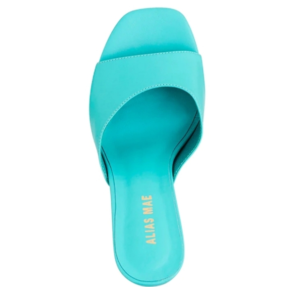 Alias Mae Delphi platform heels in aqua leather - Picture 3 of 4
